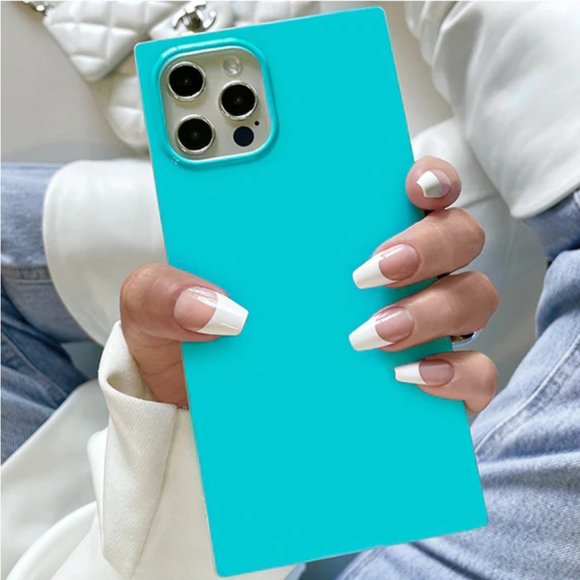 Flaunt Square iPhone 13 Pro Case - Aqua Blue - Picture 5 of 6
